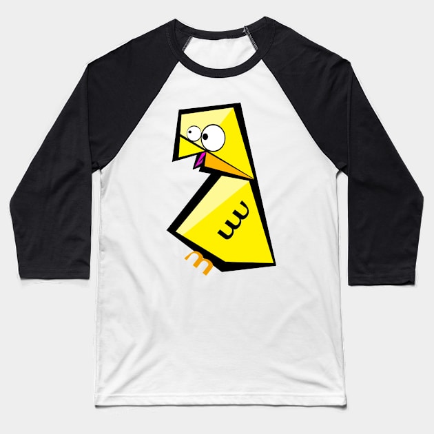 Yellow bird Baseball T-Shirt by DrTigrou